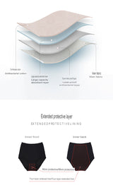 Losha Hohe Taillen Laser-Cut 4-lagiger Perioden Slip - Beige