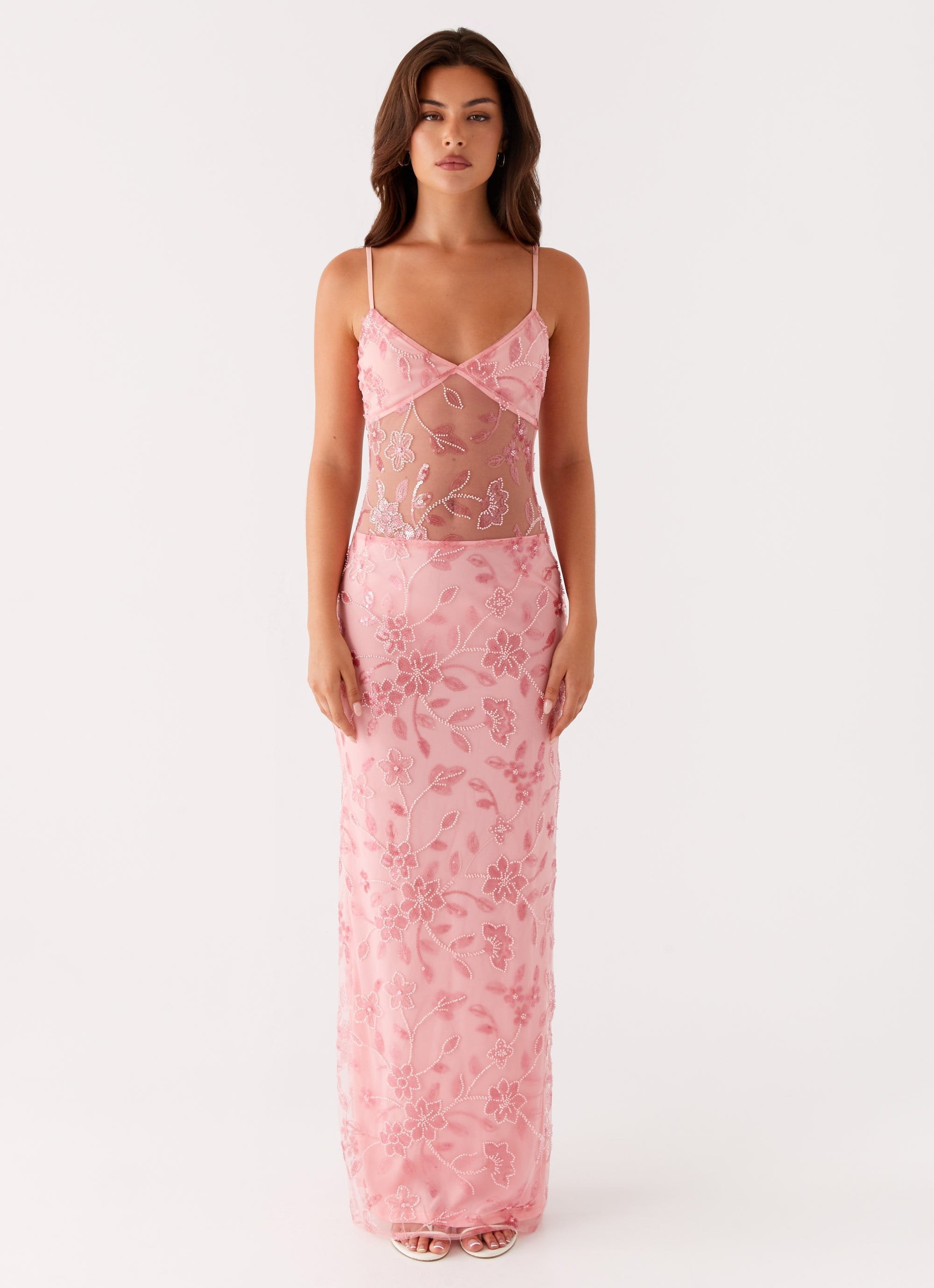 Laura™ | Sheer floral maxi dress