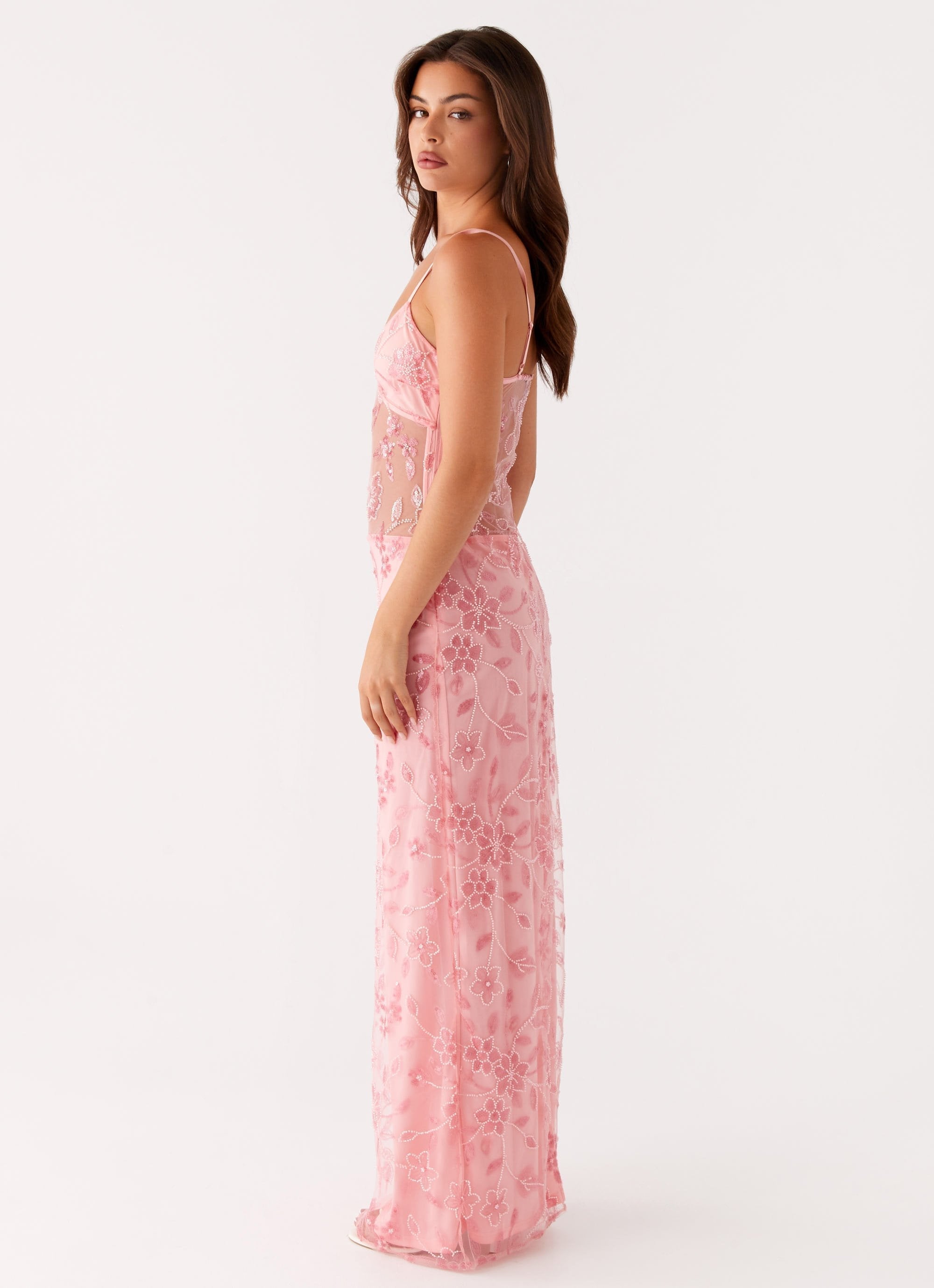 Laura™ | Sheer floral maxi dress
