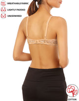 Baumwoll-BH mit Bügel, leicht gepolstert, T-Shirt-Stil – Geröstete Mandel