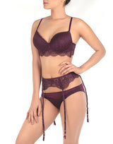 Lace push-up bra set with suspender belt – Fig