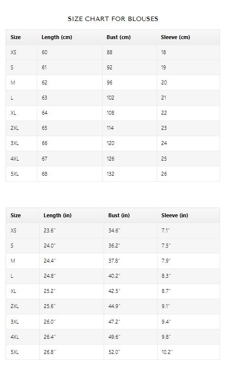 Size chart for Soft Wrap-Style V-Neck Knit Top