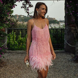Sorvaya™ | Glamorous Feather Dress