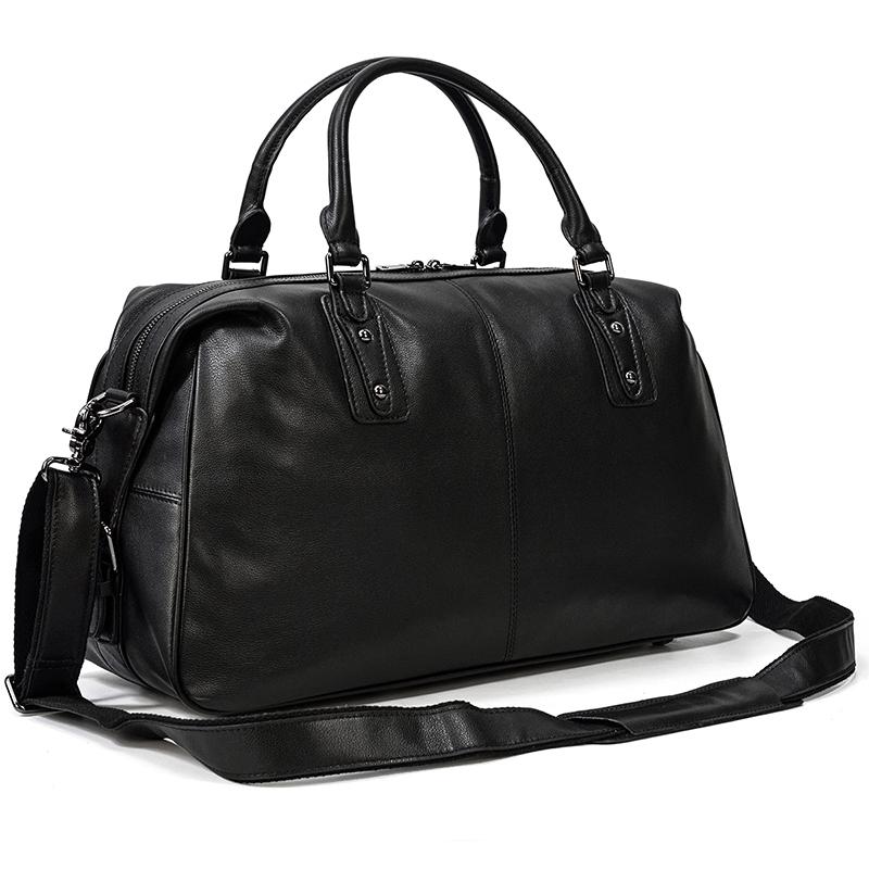 Zion™ | Schwarze Leder-Reisetasche