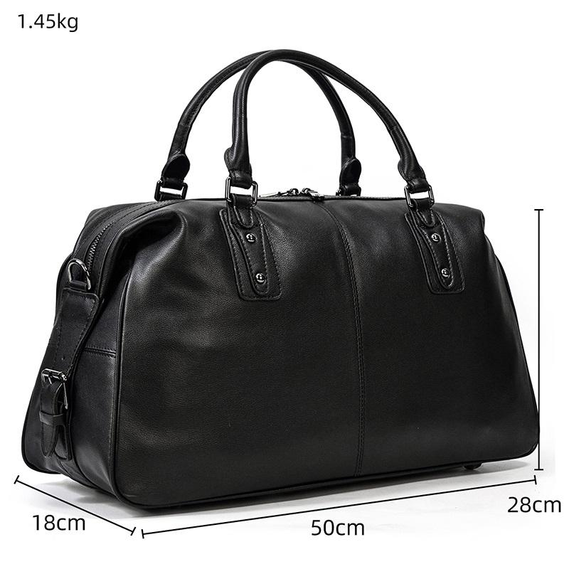 Zion™ | Schwarze Leder-Reisetasche