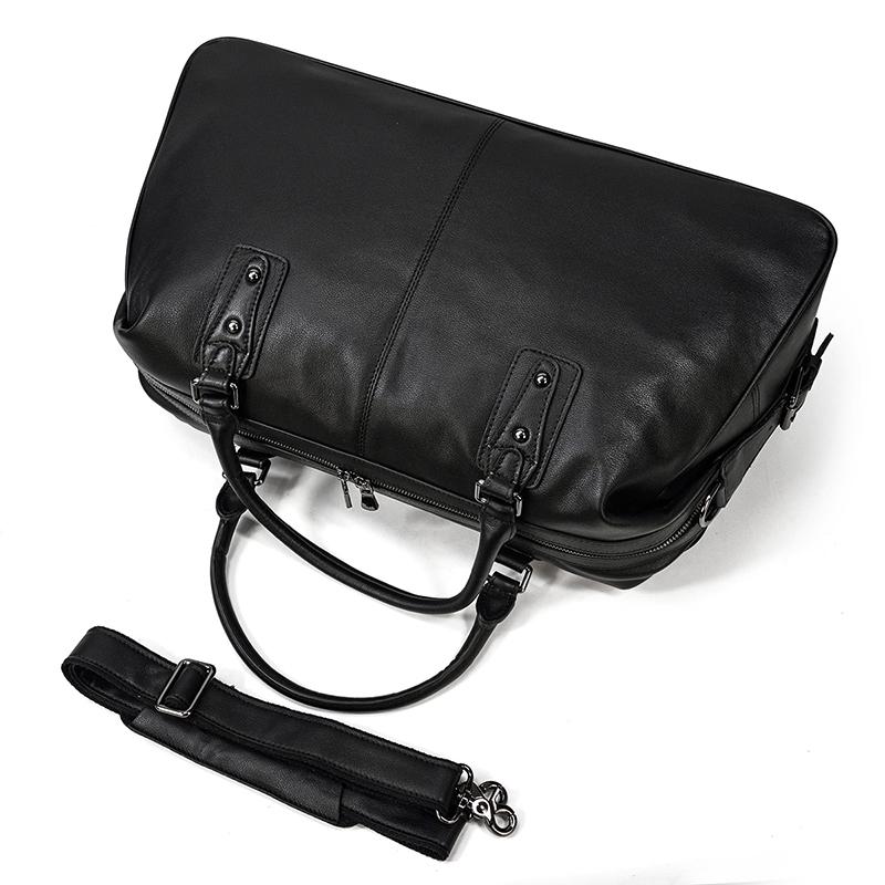Zion™ | Schwarze Leder-Reisetasche