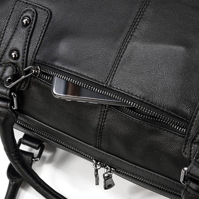 Zion™ | Schwarze Leder-Reisetasche