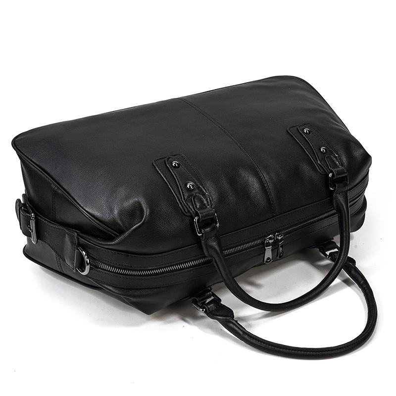Zion™ | Schwarze Leder-Reisetasche