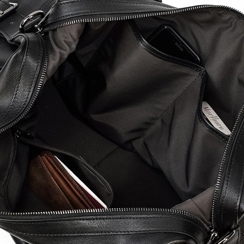 Zion™ | Schwarze Leder-Reisetasche