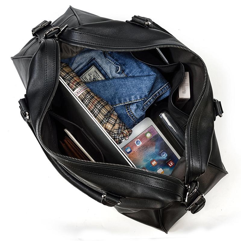 Zion™ | Schwarze Leder-Reisetasche