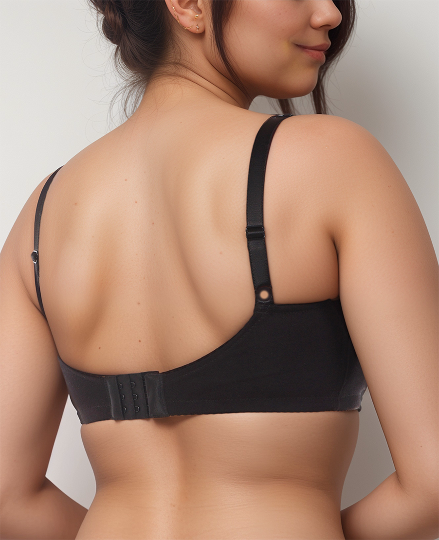 Double Layered Cotton Bra Sag Lift Minimizer – Black