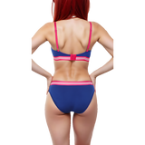 Leicht gepolsterter, bügelloser T-Shirt-BH mit gestreiftem Elastikbund – Blau