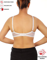 Full Coverage Bra, Super Support, Seamless Molded Cups, Minimizer – White