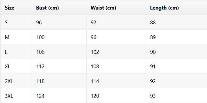 Size chart for Lara | Stylish V-Neck Bohemian Dress