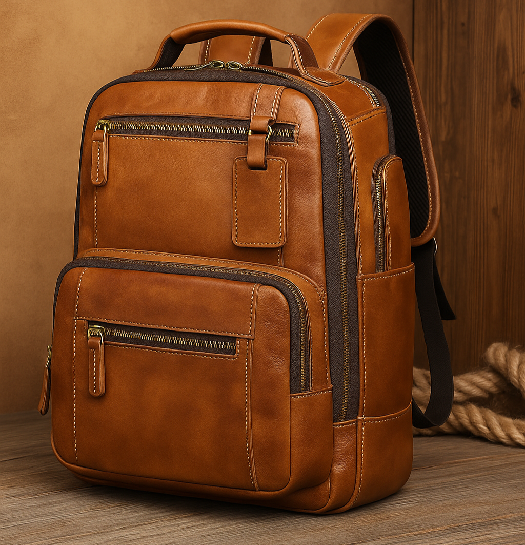 Corbinian™ | Hellbrauner Leder-Rucksack