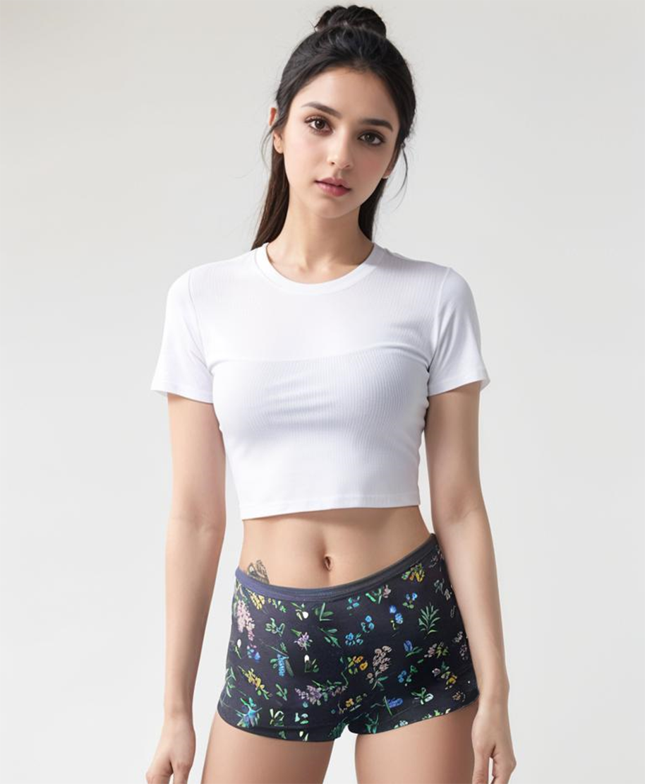 SUPER SOFT BOYSHORTS COTTON PANTIES - FLORAL PATTERN