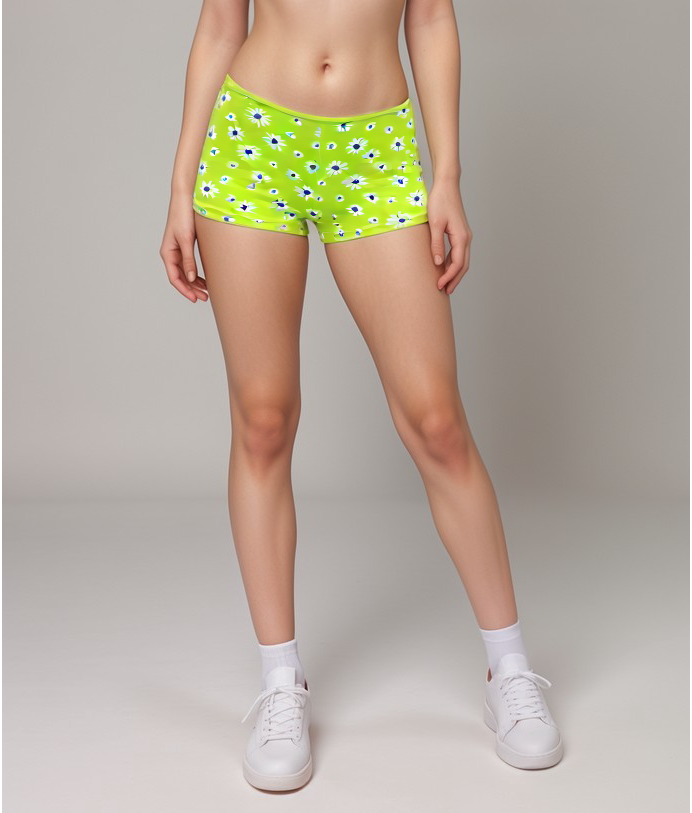 SUPER SOFT BOYSHORTS COTTON PANTIES - Daisy Pattern