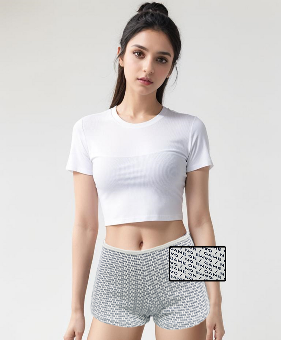 SUPER WEICHE BOYSHORTS BAUMWOLL-SLIP - GAME ON (WEISS)