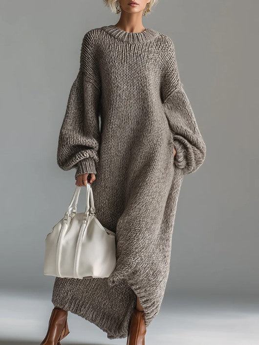 Cozy Oversized Knit Maxi Dress