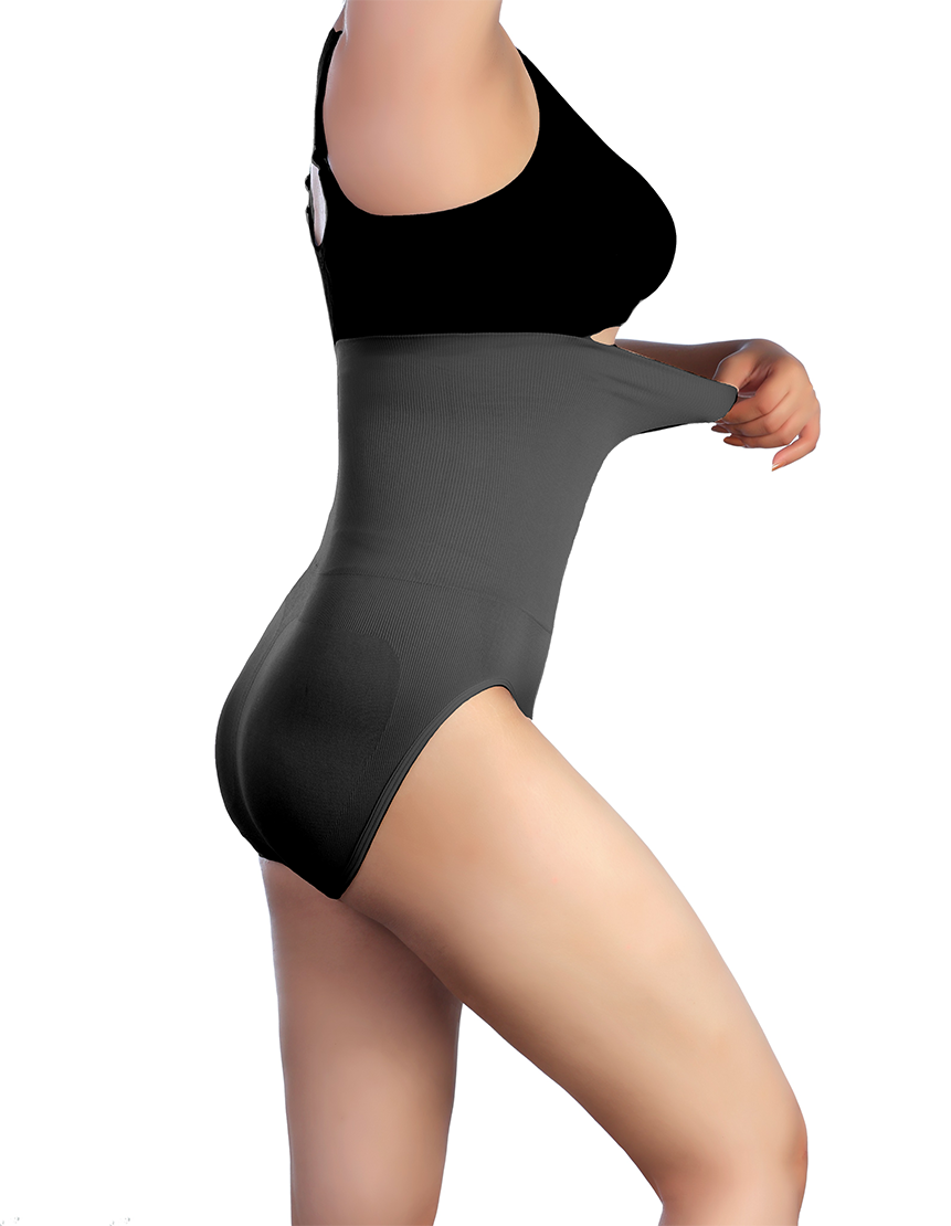 SEAMLESS HIGH-WAIST SHAPING PANTY - JET BLACK