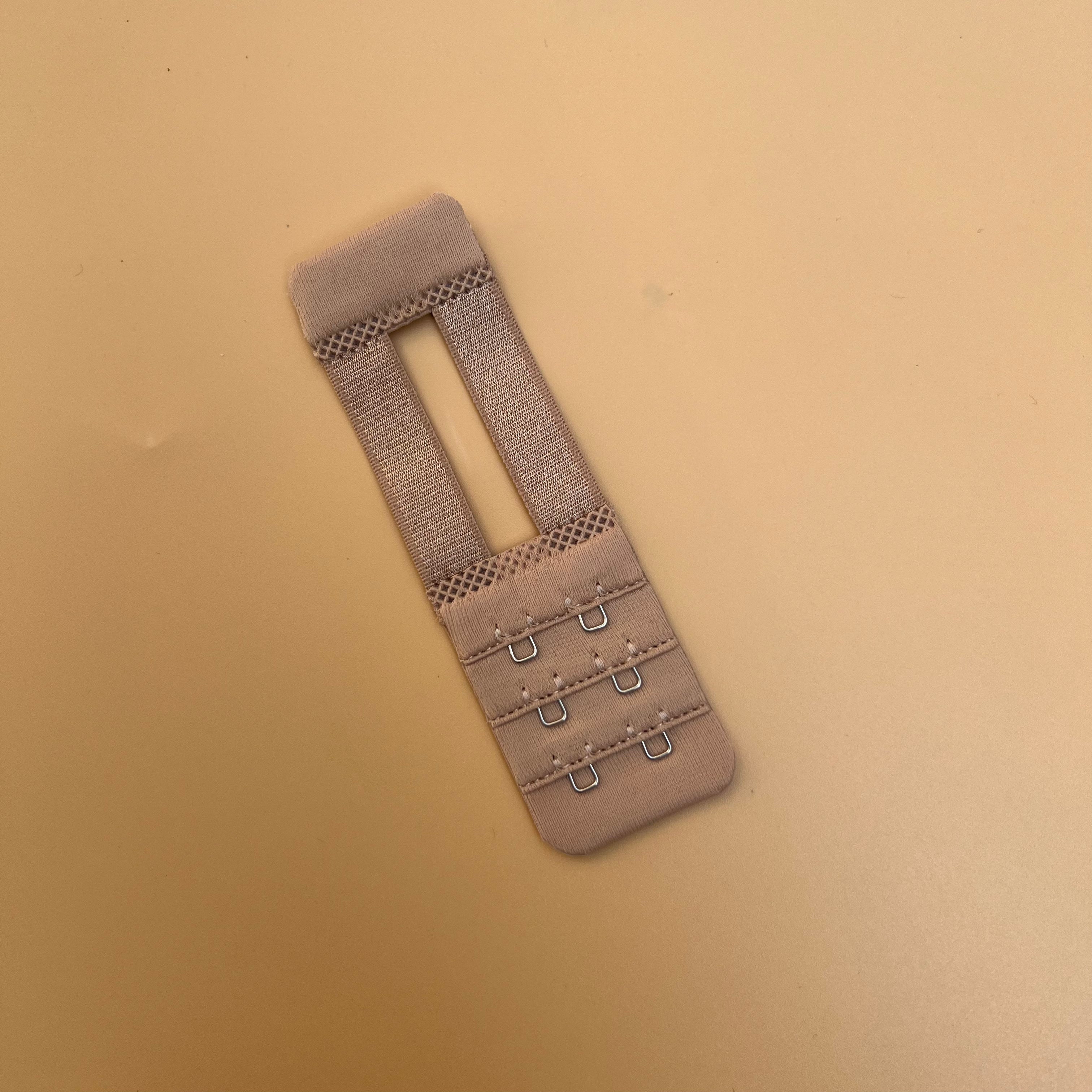 Two rows of three hooks, stretchy elastic bra extender – beige