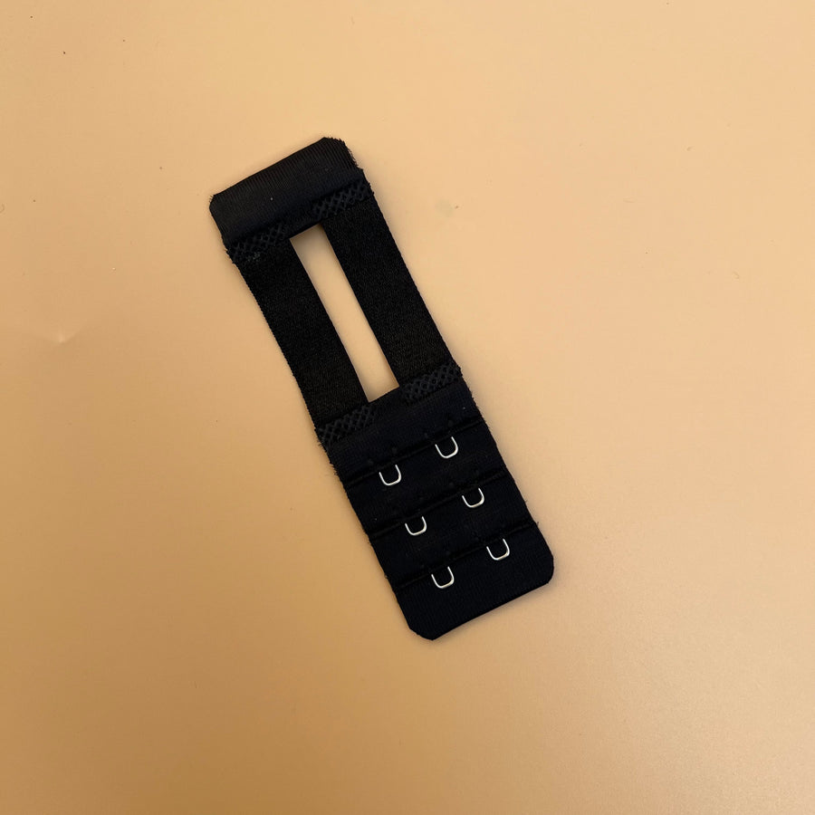 Zwei Reihen mit drei Haken, dehnbarer elastischer BH-Verlängerer – Schwarz