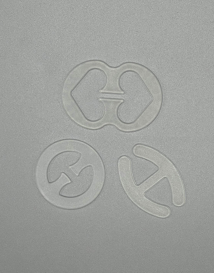 Packung mit 3 transparenten BH-Trägerclips für Racerback, mehr Unterstützung & Dekolleté – Gemischte Farben