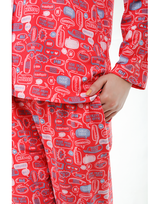 Siesta Peach Print Shirt and Pyjama Set – Pink