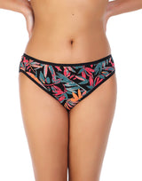 LOSHA SUPER WEICHER BAUMWOLL-STRETCH PRINTED BIKINI-SLIP - SCHWARZFLORAL