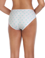 SUPER SOFT COTTON STRETCH PRINTED BIKINI BRIEF - WHITE
