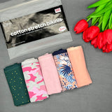 PACK MIT 5 SUPER WEICHEN BAUMWOLL-STRETCH PRINTED BIKINI-SLIPS - ARMY