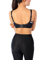 Losha Baumwoll-BH, doppellagig, mittlerer bis hoher Halt – Schwarz