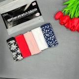 PACK OF 5 SUPER SOFT COTTON STRETCH PRINTED BIKINI BRIEFS - PALM TREE