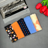 PACK OF 5 SUPER SOFT COTTON STRETCH PRINTED BIKINI BRIEFS - PUMPKIN