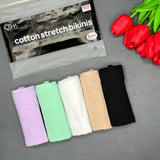 LOSHA PACK OF 5 SUPER SOFT COTTON STRETCH BIKINI BRIEFS - ASSORTED