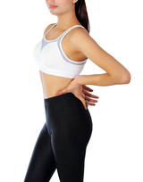 Losha Baumwoll-BH, doppellagig, mittlerer bis hoher Halt – Weiß