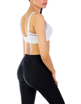 Losha Baumwoll-BH, doppellagig, mittlerer bis hoher Halt – Weiß