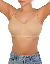 Double-layered nursing bra without underwire – skin-colored