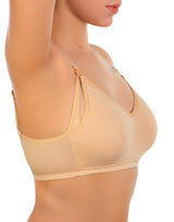 Double-layered nursing bra without underwire – skin-colored