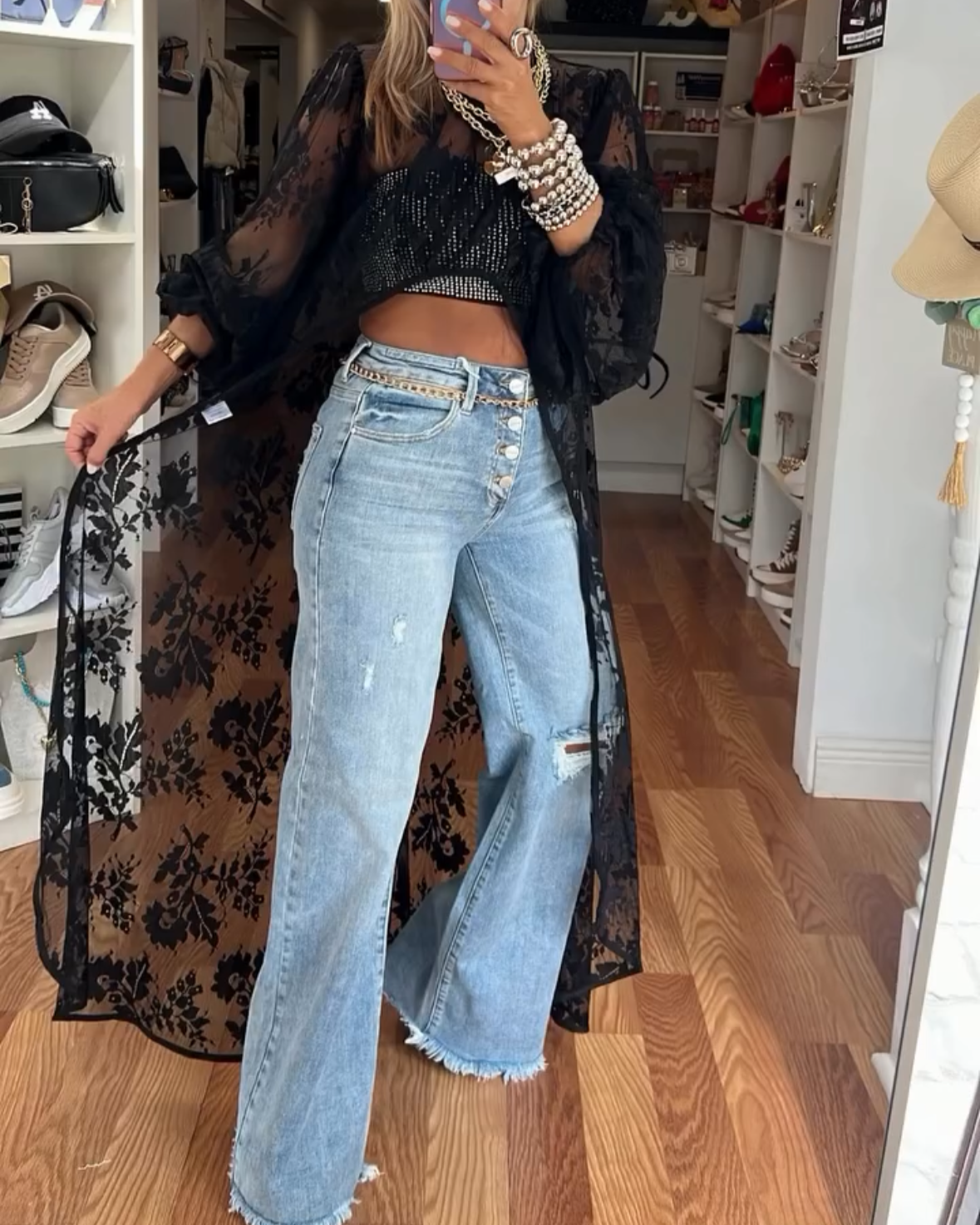 Nyxelle Spitzen-Maxitop