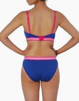 Lightly padded non-wire T-shirt bra with matching panty – Blue