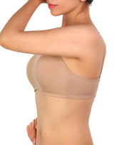 Leicht gepolsterter, super unterstützender, bügelloser Cami-Stil T-Shirt-BH – Hautfarben