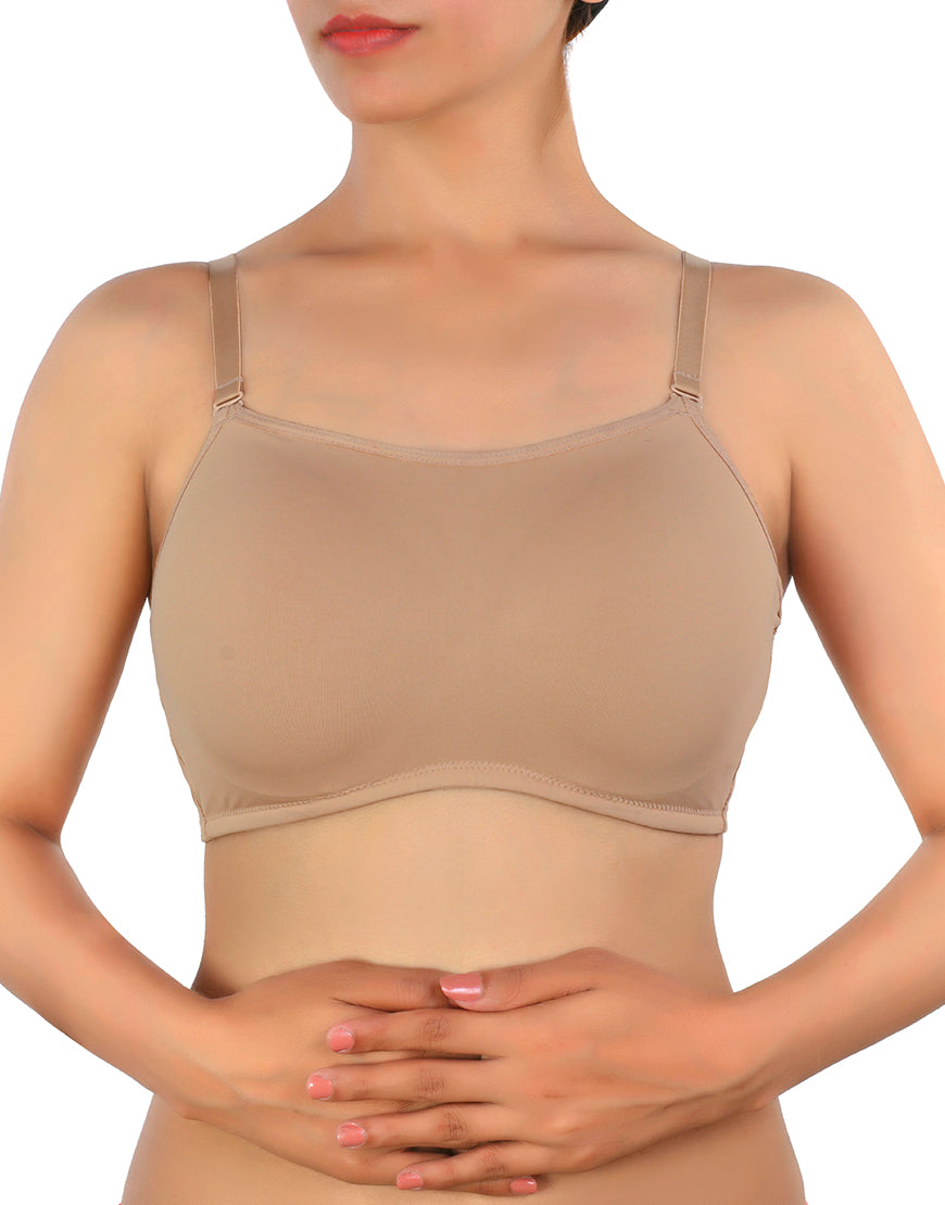 Lightly padded, super supportive, wire-free cami-style T-shirt bra – nude
