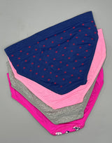 TEENS PACK MIT 4 NAHTLOSEN EINFARBIGEN & PRINT HIPSTER-SLIPS - PINK GLOW