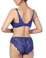 Butterfly Back Bra with Lace Panty SET – Blue Depths
