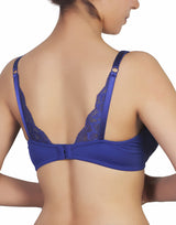 Wire-free T-shirt bra with lace accent – Blue Depths
