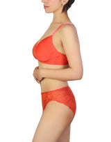 Butterfly-Back-BH mit Spitzen-Tanga-Set – Burn Sienna