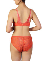 Butterfly-Back-BH mit Spitzen-Tanga-Set – Burn Sienna