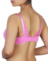Wire-free T-shirt bra with lace accent – Pink Cosmos