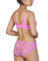 Butterfly Back BH mit Spitzenpanty SET – Pink Cosmos